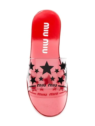 Shop Miu Miu Stars Slides In Black