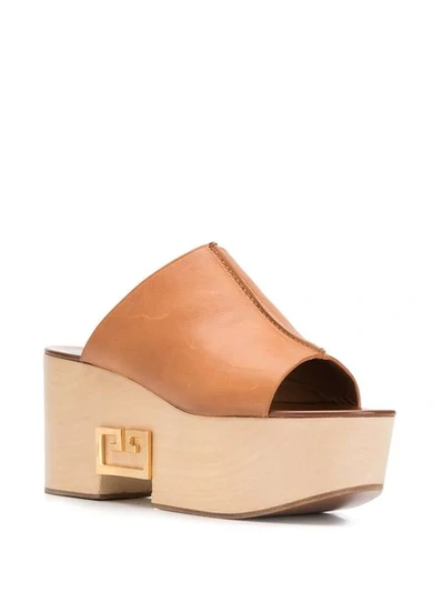 Shop Givenchy Mid Platform Mules In Neutrals