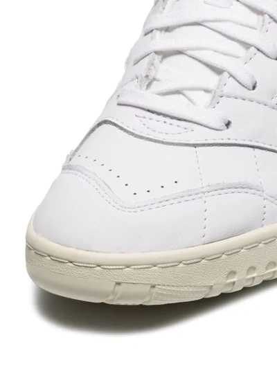ADIDAS WHITE CHUNKY LEATHER LOW TOP SNEAKERS - 白色