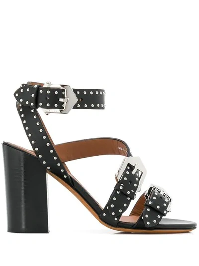 GIVENCHY BUCKLE DETAIL SANDALS - 黑色