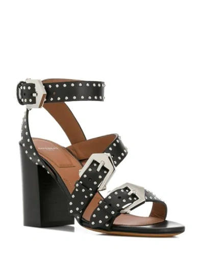 GIVENCHY BUCKLE DETAIL SANDALS - 黑色