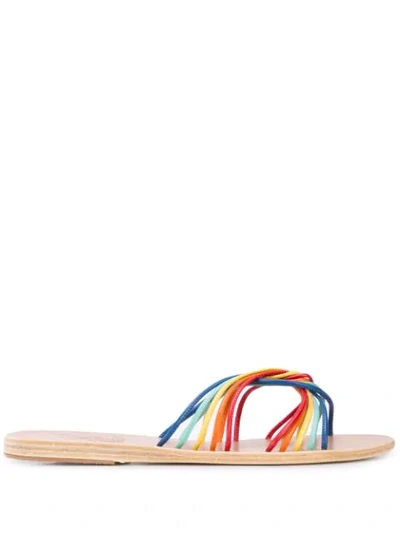 Shop Ancient Greek Sandals Xanthi Flat Strappy Sandals In Multicolour