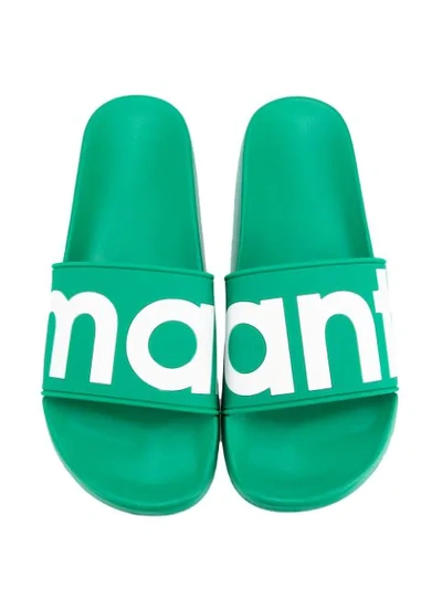 Shop Isabel Marant Logo Sliders In Green