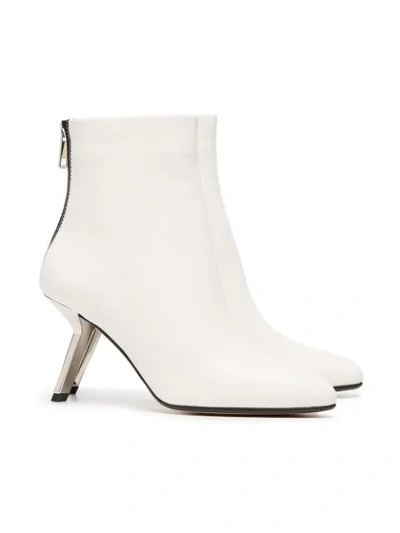 white Ballin Narcis 80 leather ankle boots
