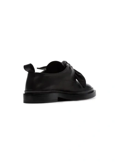 Shop Jil Sander Black Bow Toe Leather Oxfords