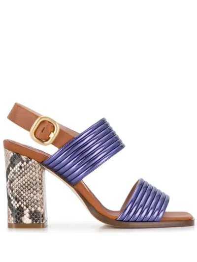 ALBERTO GOZZI PYTHON SANDALS - 紫色
