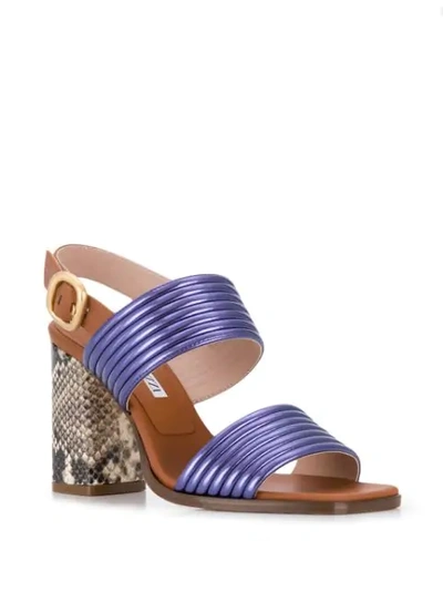ALBERTO GOZZI PYTHON SANDALS - 紫色