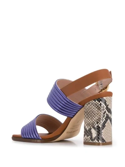 ALBERTO GOZZI PYTHON SANDALS - 紫色