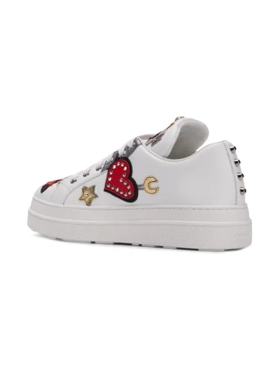 Shop Prada Robot Patch Sneakers In White