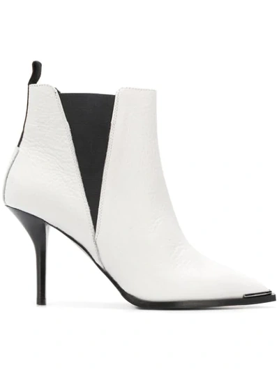 Shop Acne Studios Jemma Grain Stiletto Boots In White