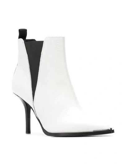 Shop Acne Studios Jemma Grain Stiletto Boots In White
