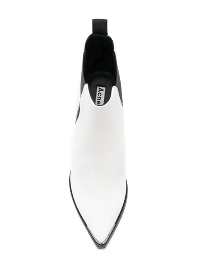 Shop Acne Studios Jemma Grain Stiletto Boots In White