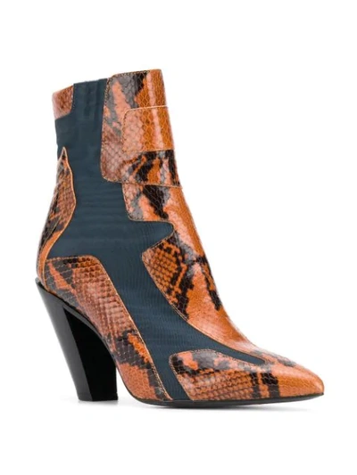 Shop A.f.vandevorst Snakeskin Effect Ankle Boots In Brown