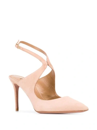 Shop Aquazzura Talana 85 Pumps In Neutrals