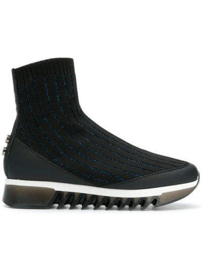 Shop Alexander Smith Sock High Ankle Sneakers - Black