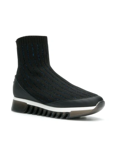 Shop Alexander Smith Sock High Ankle Sneakers - Black