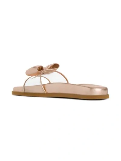 Shop Valentino Garavani Dollybow Slides In Neutrals