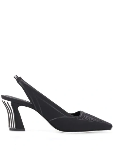 Shop Fendi Freedom Square-toed Pumps - Black