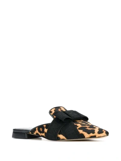 Shop Michael Michael Kors Leopard Print Bow Loafers In Black