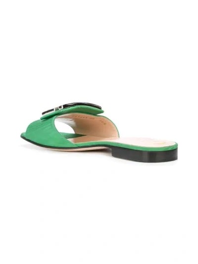 GUCCI 水晶镶嵌穆勒鞋 - 绿色