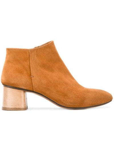 Shop Silvano Sassetti Mid Heel Ankle Boots In Neutrals