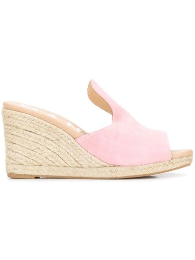 Shop Manebi Wedge Mules In Pink