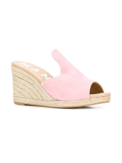 Shop Manebi Wedge Mules In Pink