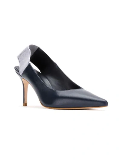 Shop Studio Chofakian Leather Pumps In Blue