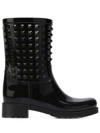 Shop Valentino Garavani 'rockstud' Boots In 0no Nero