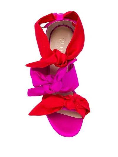 Shop Gia Couture Bow Tie Sandals In Pink