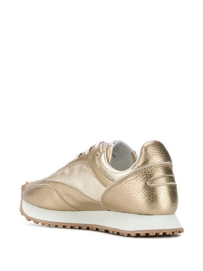 Shop Comme Des Garçons Comme Des Garçons Panelled Lace-up Sneakers In Gold