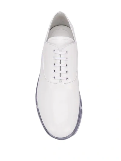 Shop Prada Transparent Sole Oxford Shoes In F0009