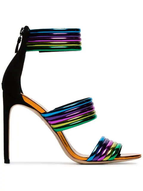 rainbow metallic sandals