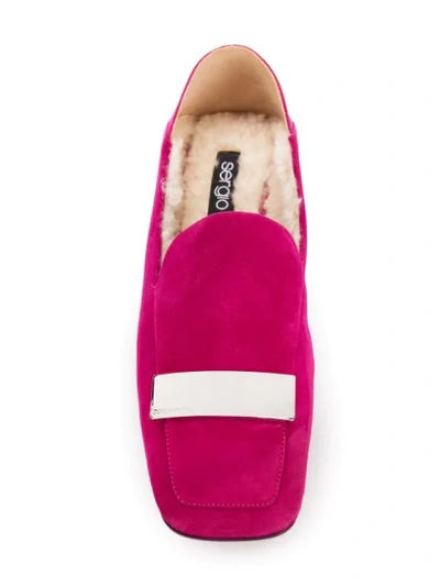 Shop Sergio Rossi Sr1 Lined Loafers In Pink