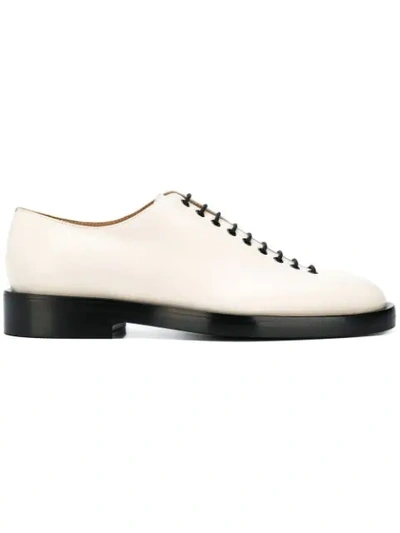 Shop Jil Sander Classic Lace Up Shoes In White