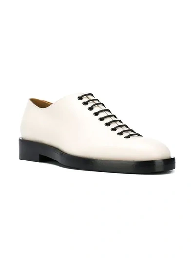 Shop Jil Sander Classic Lace Up Shoes In White
