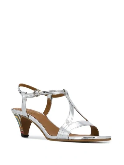 Shop See By Chloé Rainbow Heel Sandals In Silver
