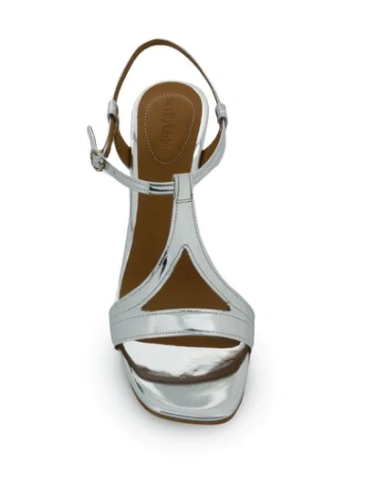 Shop See By Chloé Rainbow Heel Sandals In Silver