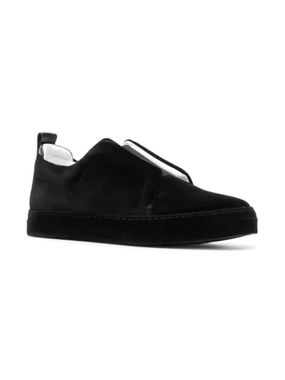 Shop Pierre Hardy Laceless Velvet Sneakers In Black