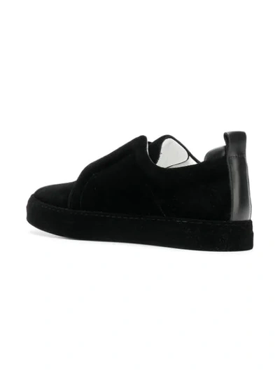 Shop Pierre Hardy Laceless Velvet Sneakers In Black