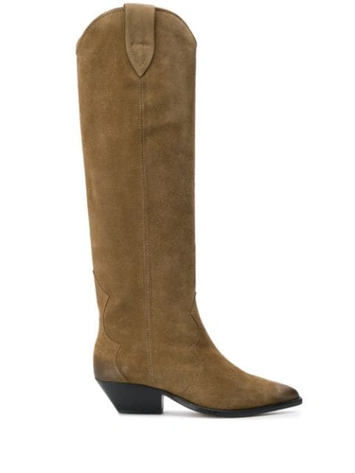 Shop Isabel Marant Knee High Boots In Neutrals