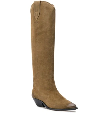 Shop Isabel Marant Knee High Boots In Neutrals