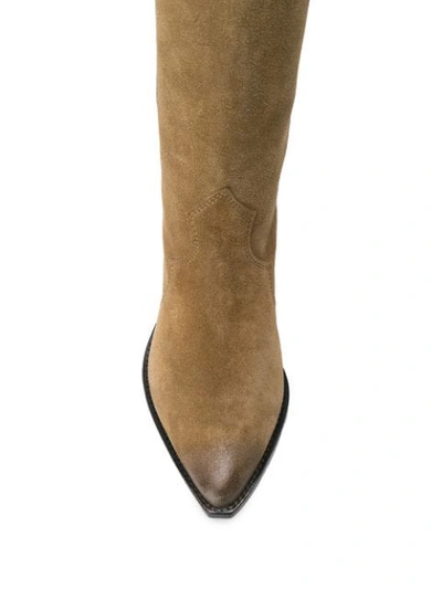 Shop Isabel Marant Knee High Boots In Neutrals