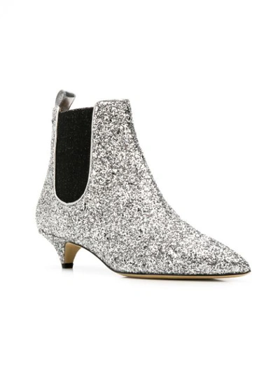 Shop Gianna Meliani Pointed Ankle Boots - Silver