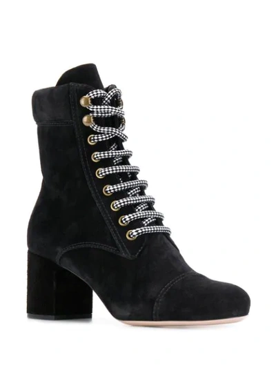 Shop Miu Miu Suede Ankle Boots In Black