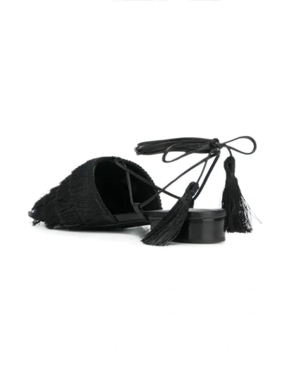 Shop Michael Michael Kors Gallagher Fringed Sandals In Black