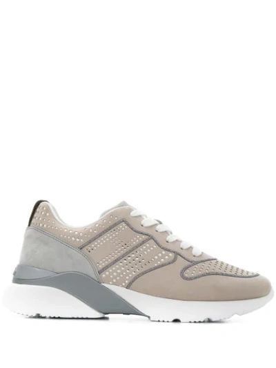 Shop Hogan Perforated Low-top Sneaker In Neutrals