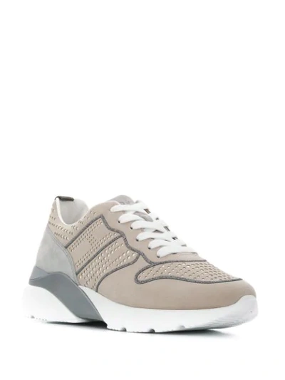 Shop Hogan Perforated Low-top Sneaker In Neutrals