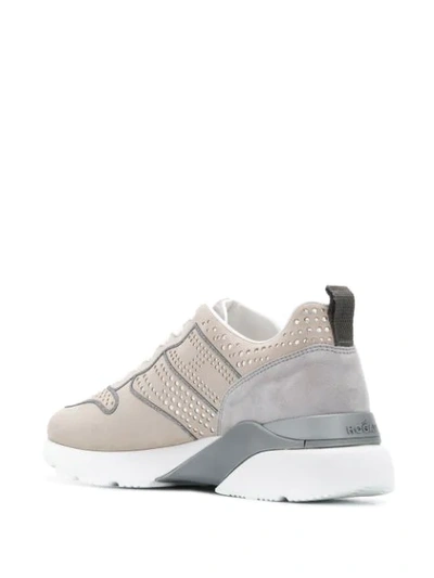 Shop Hogan Perforated Low-top Sneaker In Neutrals