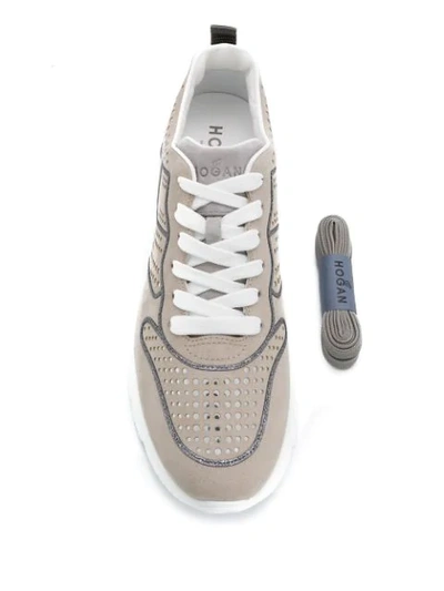 Shop Hogan Perforated Low-top Sneaker In Neutrals